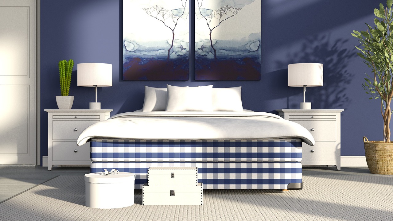 Schlafzimmer Bett Bilder Pflanze Deko