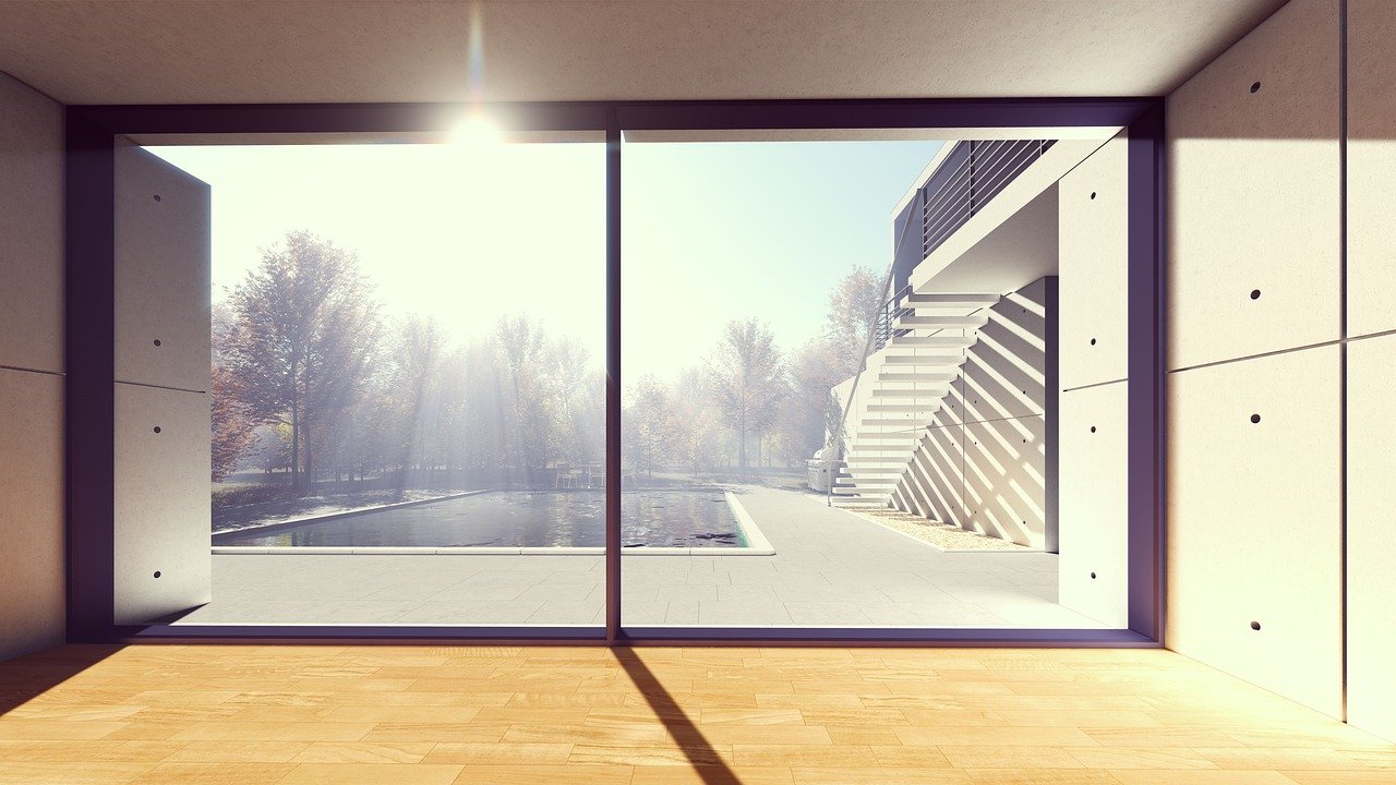 Saubere Fenster Sonne Sonnenstrahlen Streifen
