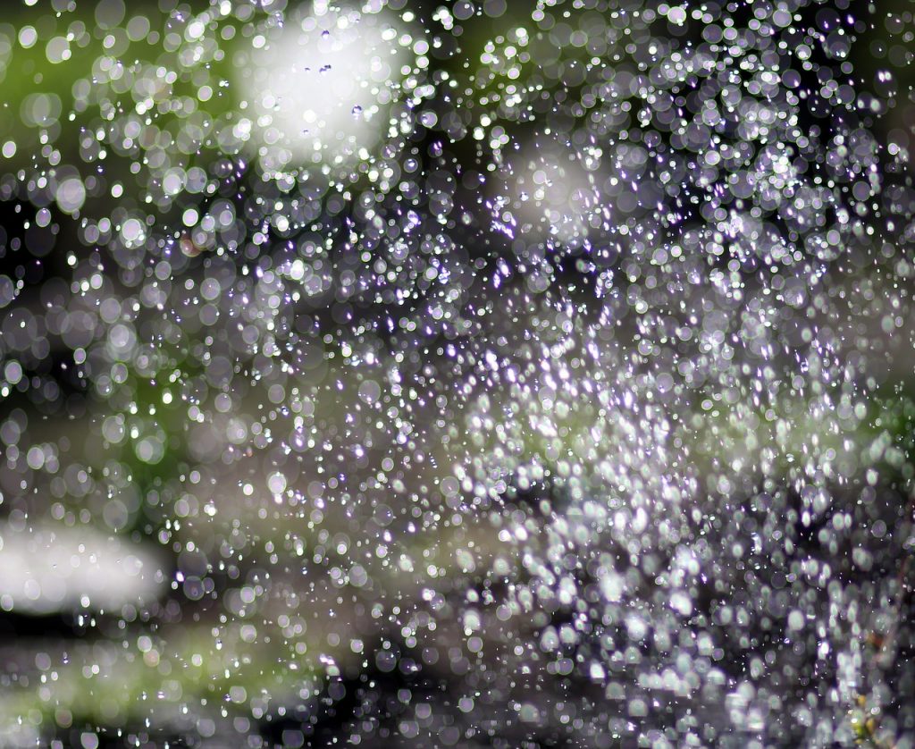 Wassertropfen Spritzer Garten