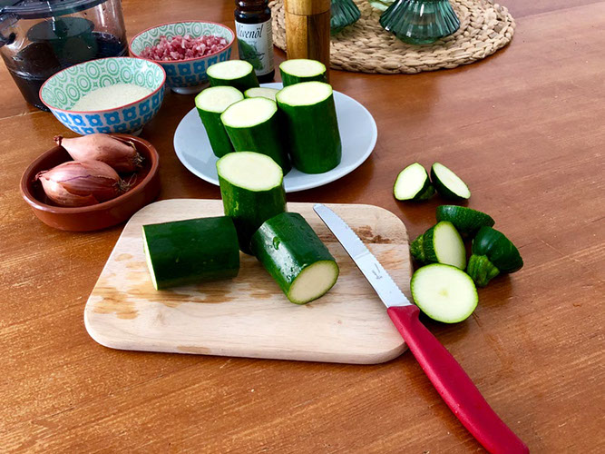 Geschnittene Zuccini