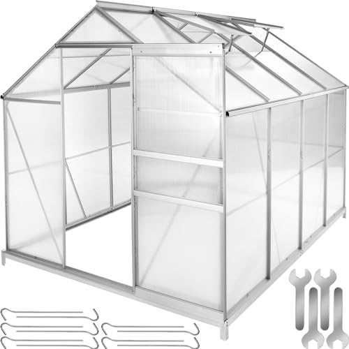 Professionelles Aluminium Treibhaus von TecTake mit Fundament und aufklappbaren Fenstern