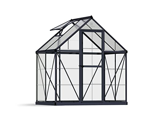 Palram Gewächshaus mit schwarzem Aluminiumrahmen und schlagfesten Polycarbonatplatten