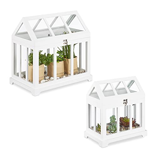 Stylisches Mini Gewächshaus von Relaxdays im Landhausstil für die Fensterbank