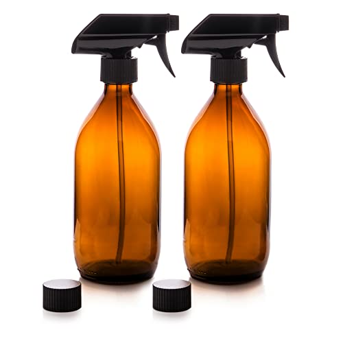 2 umweltfreundliche Sprühflaschen aus Braunglas mit 500 ml Fassungsvermögen von Nutra4Radiance