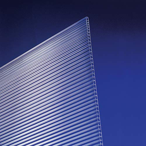Universal einsetzbare Stegplatte aus transparentem Polycarbonat für Gewächshäuser