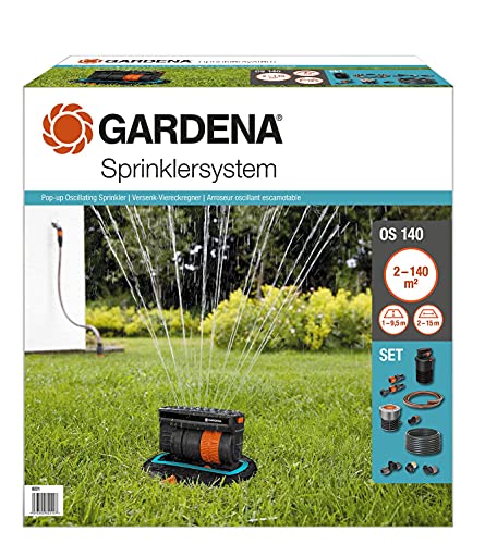Komplettset Sprinklersystem mit Versenk-Viereckregner von Gardena