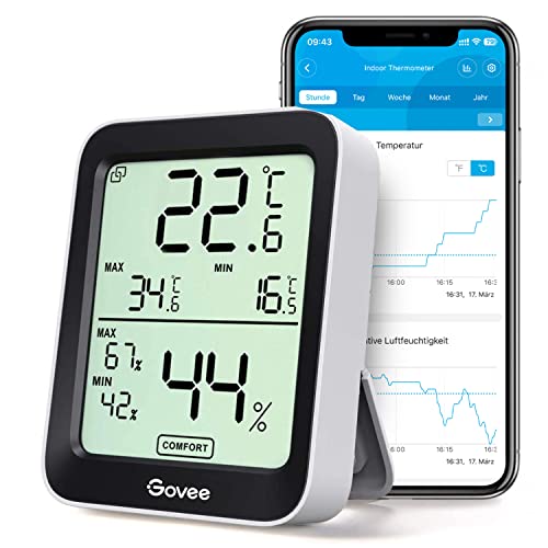 Digitales LCD Thermometer mit Hygrometer und praktischer Appsteuerung