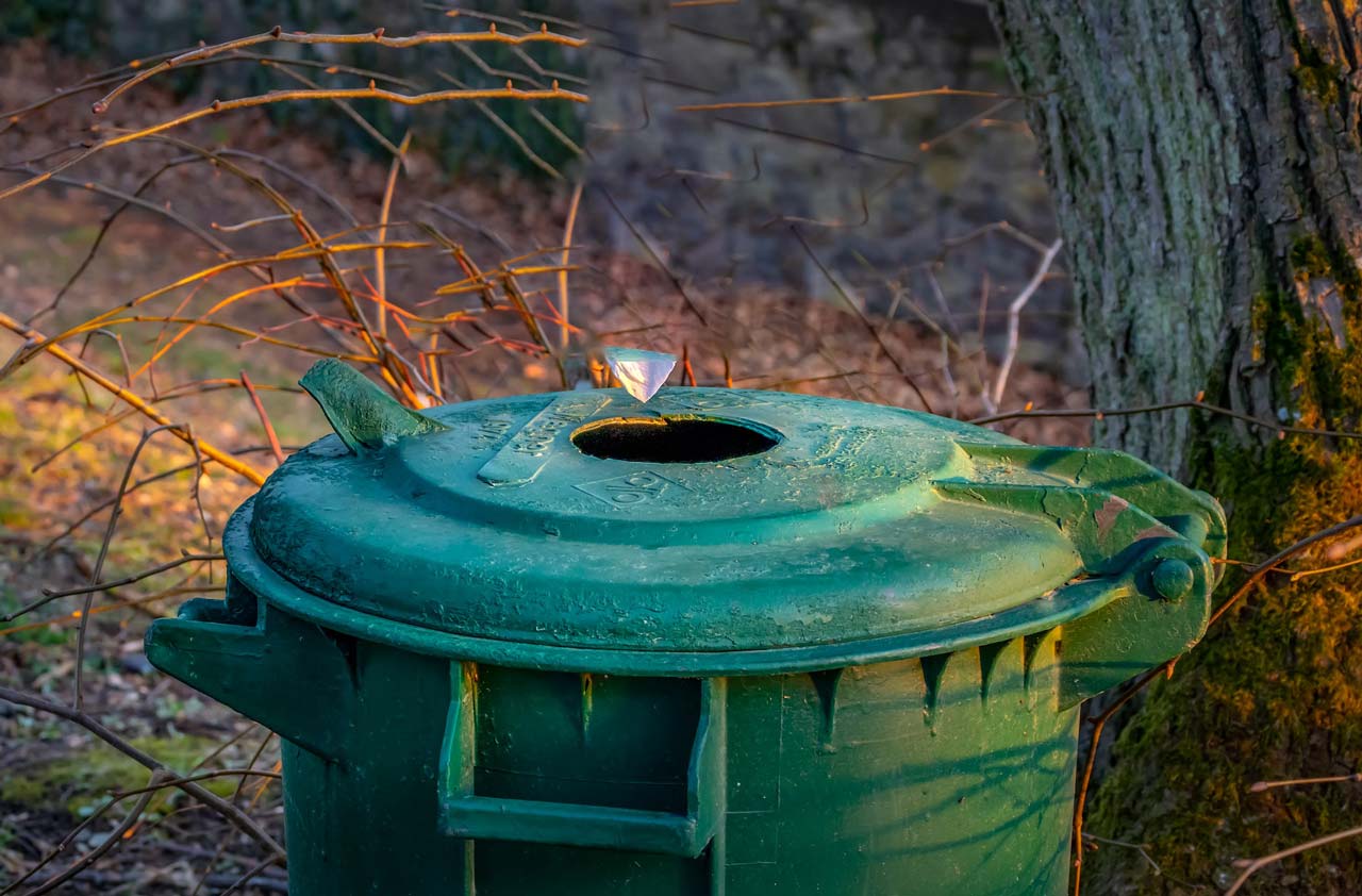 Kübel Kanada Biomüll Gartentonne Mülleimer Kunststoff 75L Garten rund grün NEU